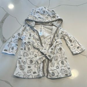 NWOT Carter’s terry bathrobe elephant sheep koala white gray size 0-9 months 🤍